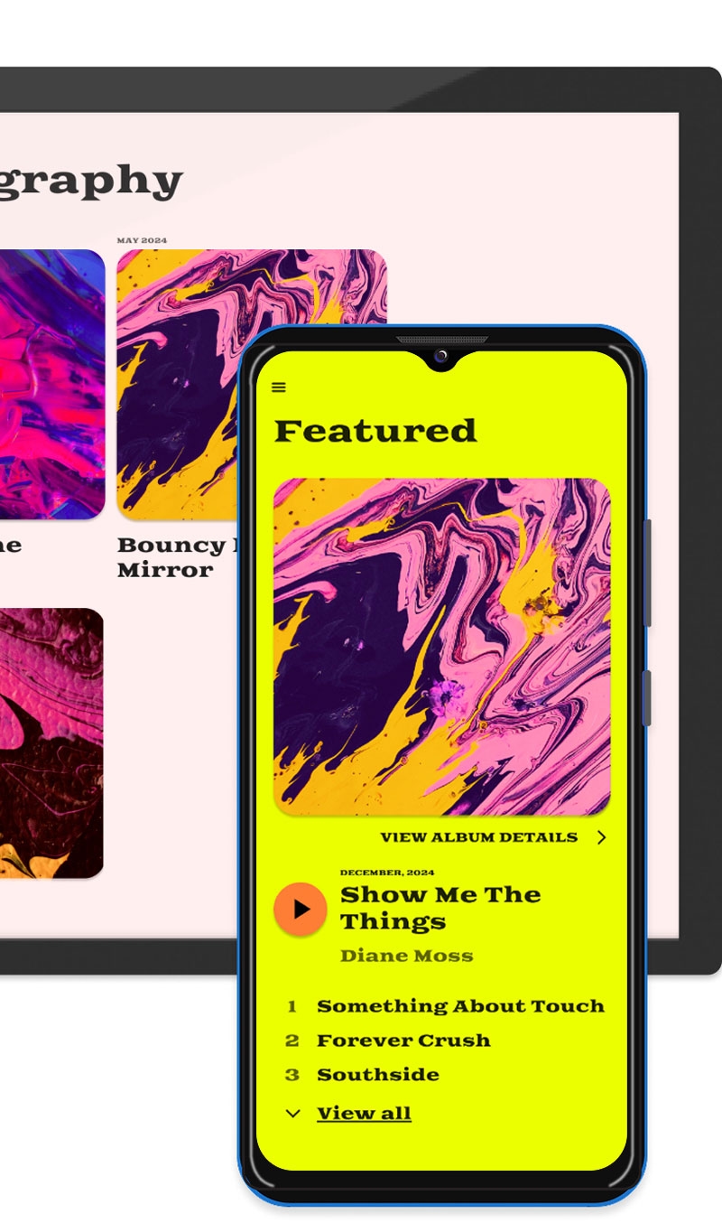 Noiseyard musician website example.