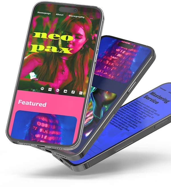 Noiseyard musician website example.