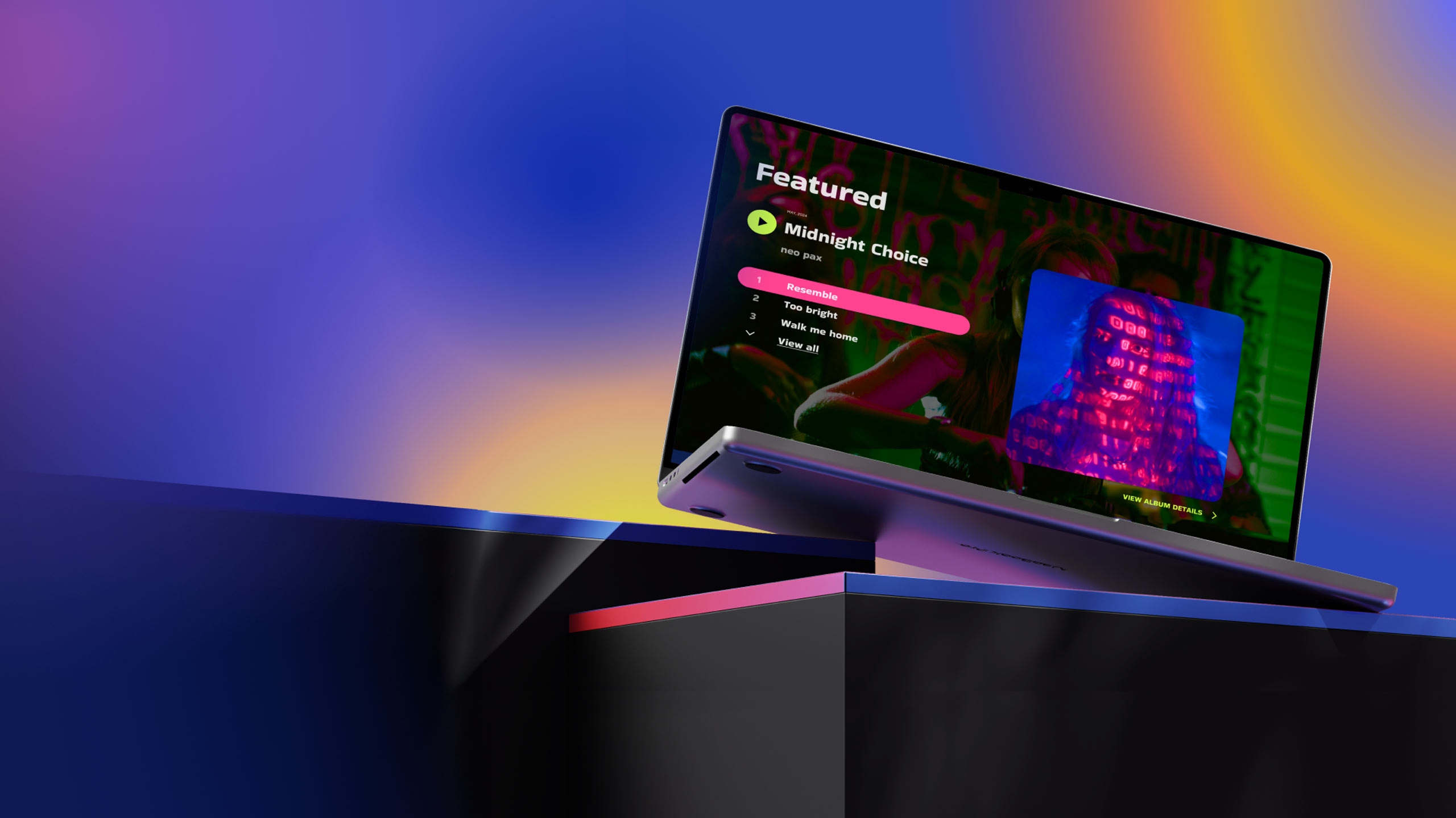Noiseyard website builder for musicians, hero background image: Overview of Noiseyard musician websites.
