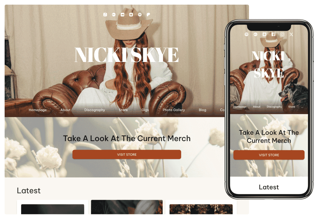 Noiseyard website builder for musicians, banner: Noiseyard musician website example.