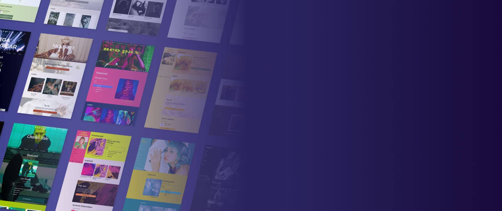 Noiseyard website builder for musicians, banner: Noiseyard website builder for musicians, background