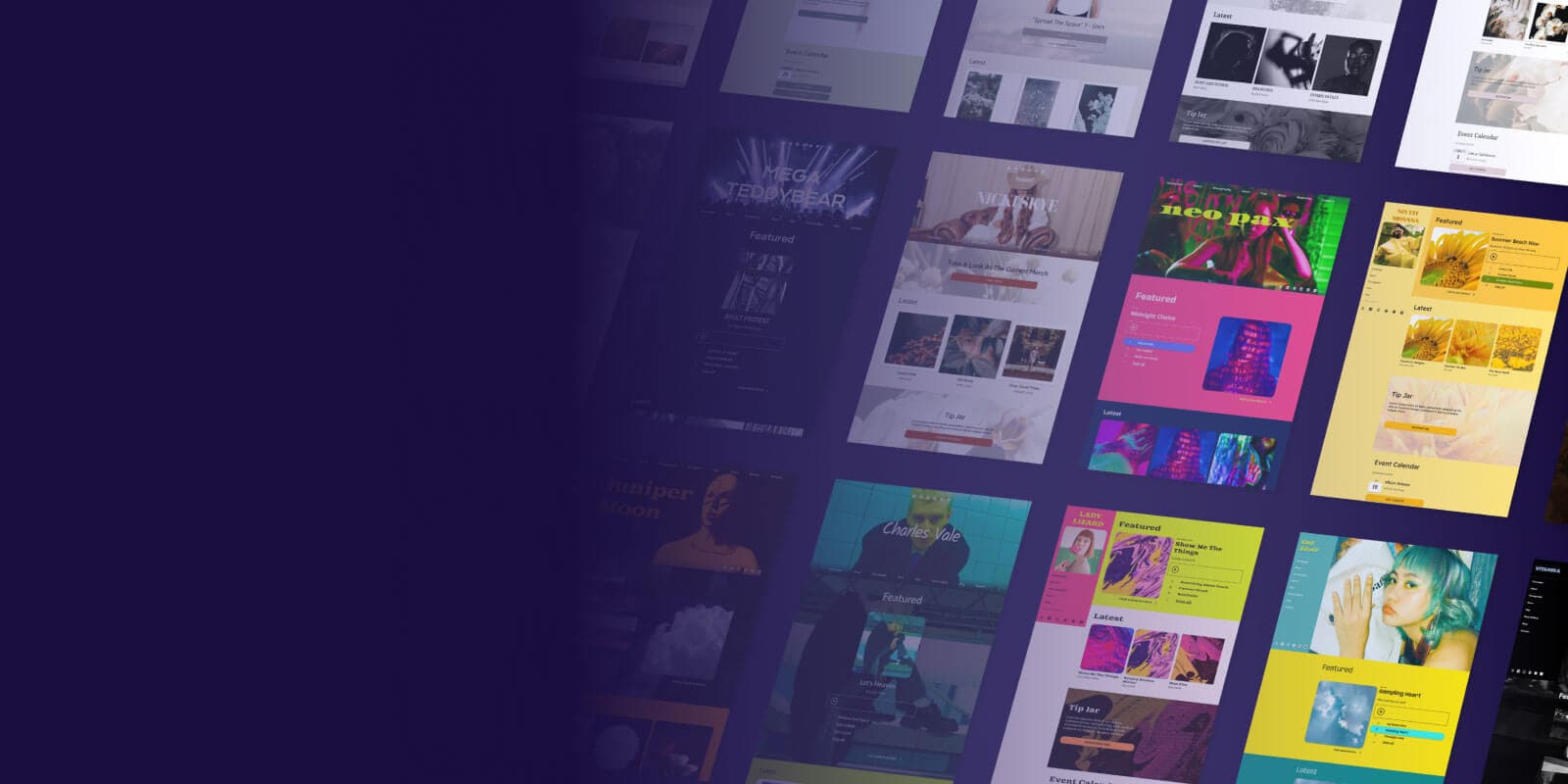 Noiseyard website builder for musicians, banner: Noiseyard website builder for musicians, background